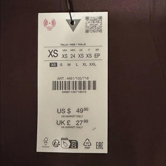 Zara Chocolate Brown Women's Blouse - Picture 2 of 2